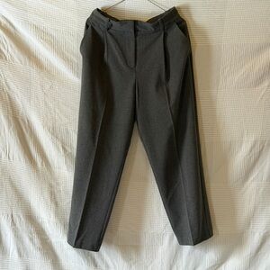 Zara Mid Gray Straight Cut Pleated Pants